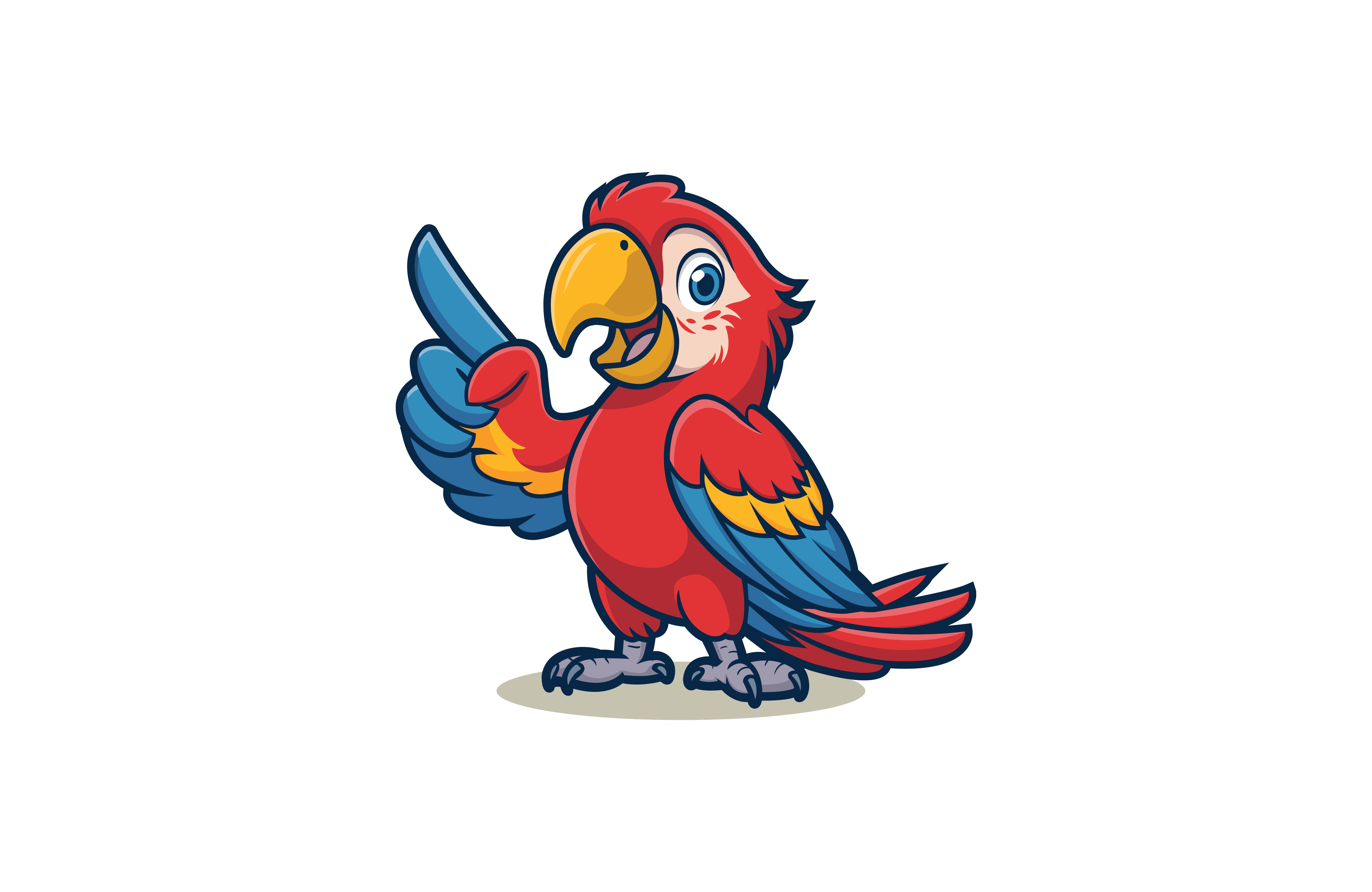 Polly raising a wing